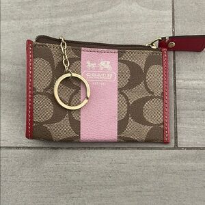 Coach Brown and Pink Card Holder